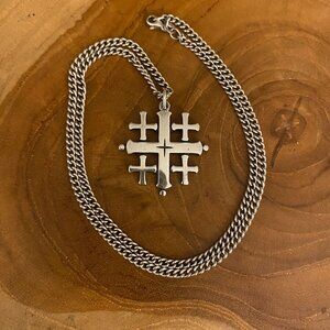 RETIRED James Avery Jerusalem Cross Necklace, Sterling Silver